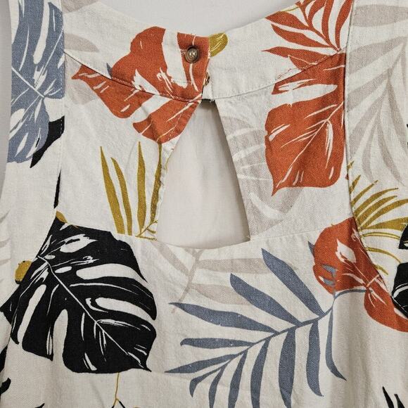 FATE Never Forget dress S linen blend Cut Out Back Lined Pockets Button Accents - Picture 5 of 11